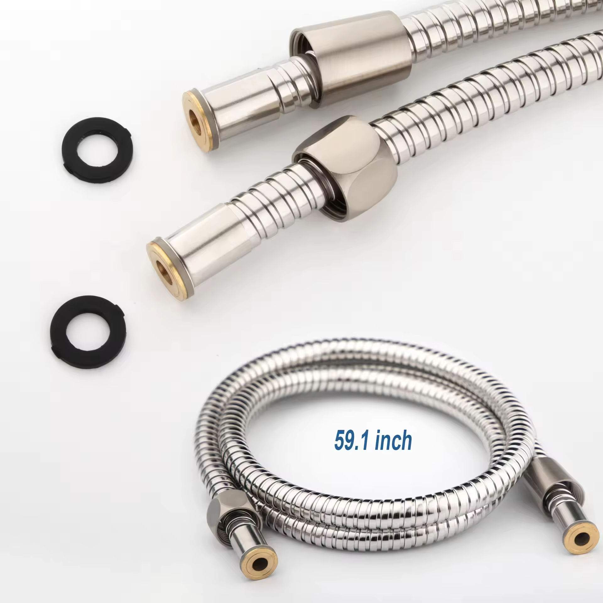 High-Pressure Handheld Shower Head With 9 Spray Settings, 69-Inch Flexible Hose With Adjustable Bracket, Brushed Nickel Finish