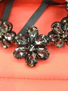 Buy cheap Sensational Crystal Flower Necklace / Black Statement Necklace Crystal Beading product