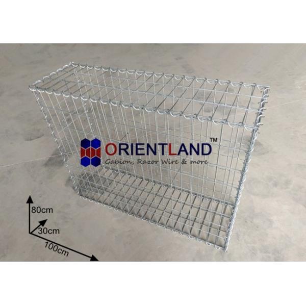 Weather Proof Retaining Wall Stone Cages , Galvanised Gabion Baskets 50×50mm Aperture
