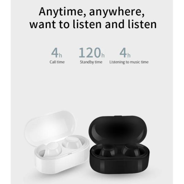 TWS 60mAh Lightweight Wireless Earbuds Binaural Bluetooth Headset
