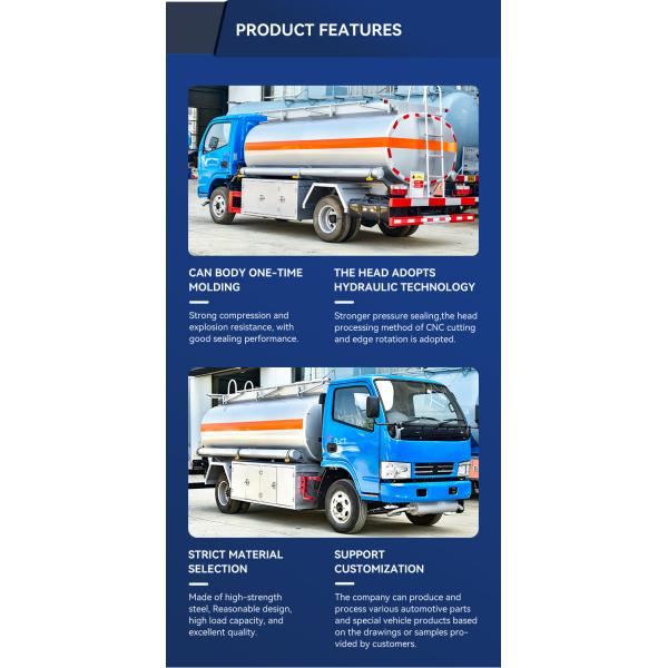 4-6L Engine Small Mobile 5000 Liters 4X2 Fuel Oil Tanker Truck Carbon Steel Transport