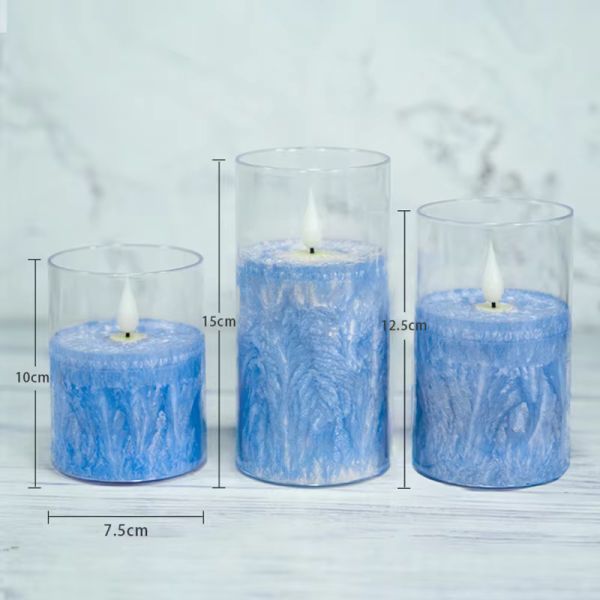 Remote Control Battery Operated Flickering Flame Effect Flameless LED Pillar Candle for Home Decoration