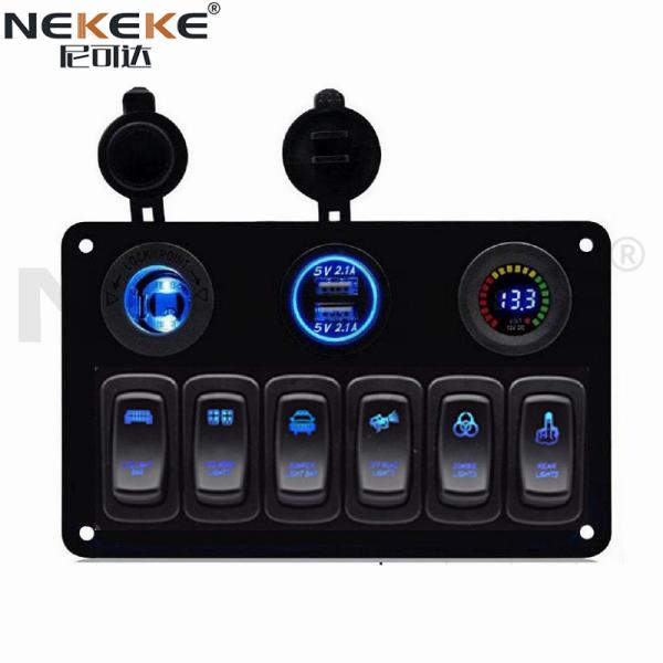 Dustproof 12V 24V Waterproof Switch Box , Boat Toggle Switch Panel With 10A Fuse