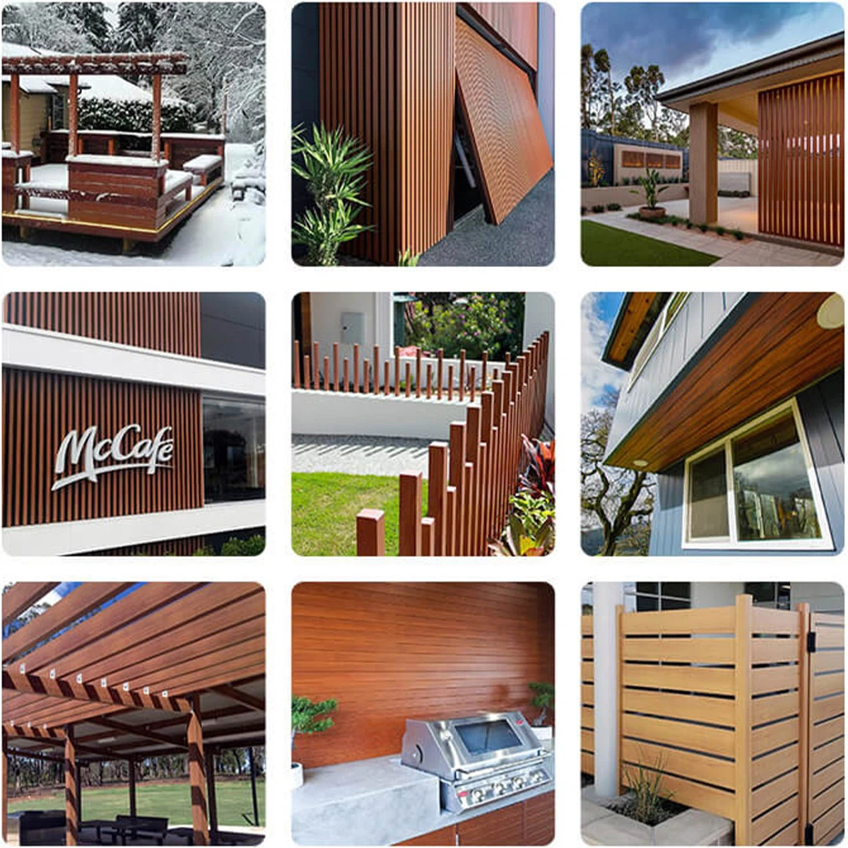 Scratch-resistant Oak Wood Grain fireproof aluminium composite panel 4mm
