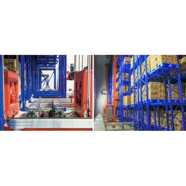 Double Deep pallet Stacker Crane ASRS, Floor Supported SRM(Storage Retrieval Machine), Automatic Storage And Retrieval System,Room Temperature