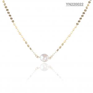 Buy cheap Stainless Steel Shell Pendant Jewelry White Round Pearl Pendant Necklace product