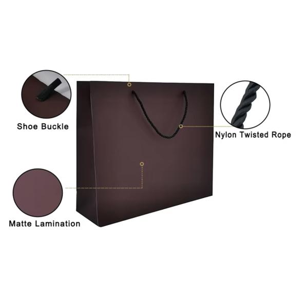 XL Packaging Custom Packaging Factory Custom Printed Logo Brown Paper Shopping Bag With Ribbon Handle