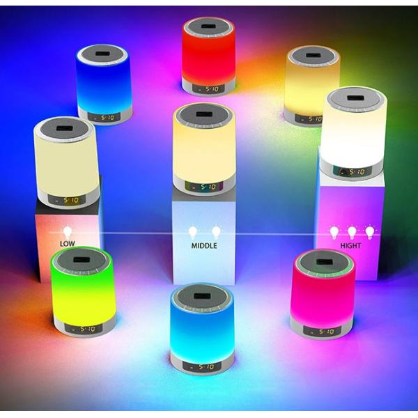 Wireless Speaker Alarm Clock , Dimmable LED Light Alarm Clock With Usb Charging Port