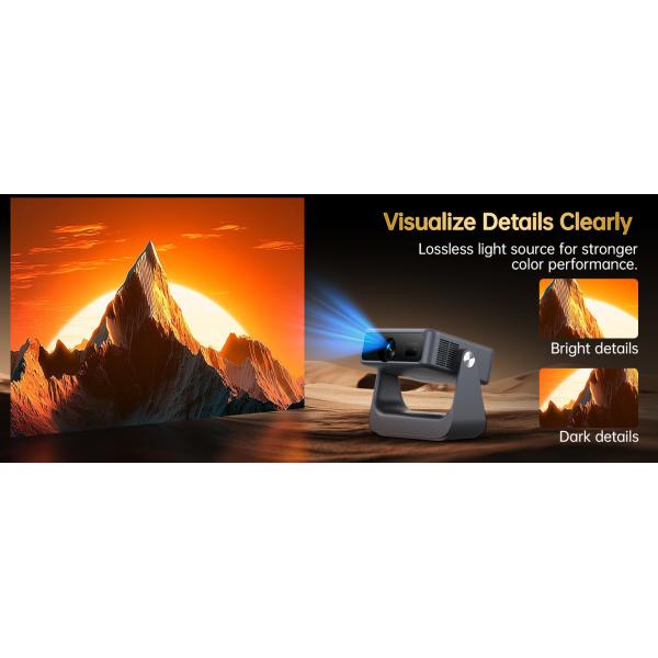 D2 Rotating Flip Freestyle Projector Auto Focus Android Smart Mini Projector Full HD 1080P