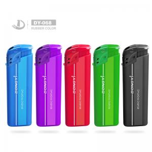 China Customized Plastic Dongyi Electronic Rubber Color Cigarette Gas Lighter DY-068 on sale