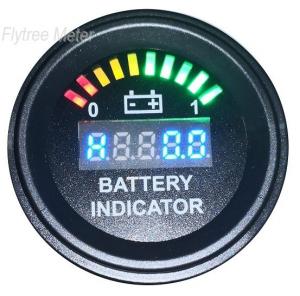 China Round battery gauge 10 Bar Arc LED Digital Battery Discharge Indicator meter hour meter with RS485 12V to 100V on sale