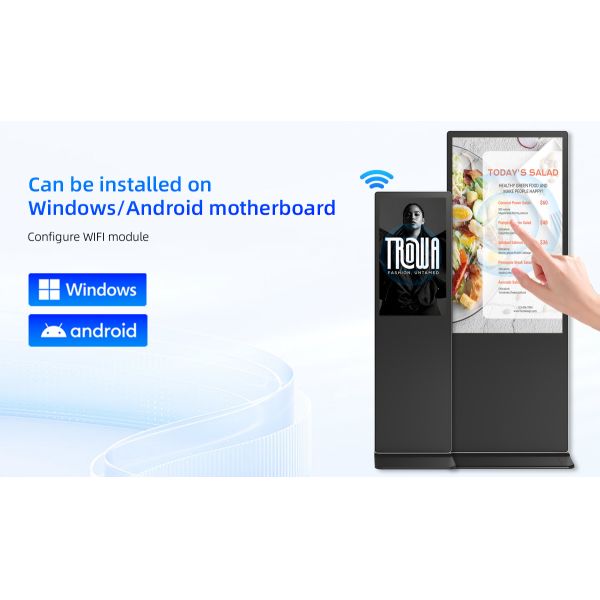 Floor Standing LCD Display Capacitive Digital Signage 55" Vertical