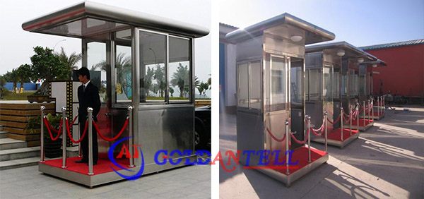 Economic Prefabricated Portable Ticket Booth Outdoor Security Sentry Box With Wheel