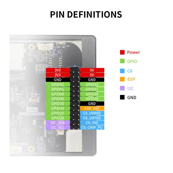 JC4880P443C_I_W Smart home central control dedicated development board 4.3-inch IPS touch screen+ESP32P4/C6 dual-mode group