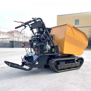 China Steel Chassis Gasoline Fuel Small Tracked Dump Truck 500kg Adjustable Speed on sale