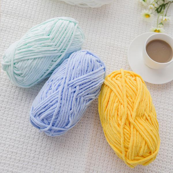 Baby Blanket 100% Polyester Chunky Chenille Yarn For Hand Knitting