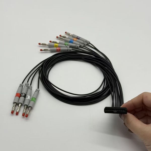 10-Lead ECG Holter Cable with TPU Jacket Compatible for Schiller MS-12 and Cardiovit FT-1