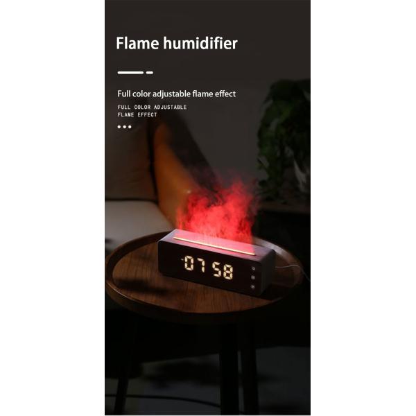 UVC Ultraviolet Sterilization Flame Humidifier With Clock Touch-Sensitive Controls