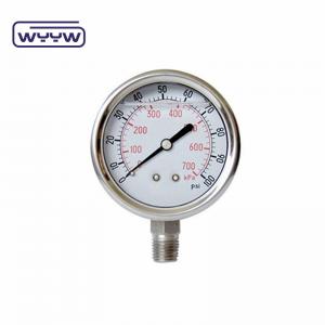 Buy cheap Dual Scale Stainless Steel Pressure Gauge Shock Resistant  100mm Size product