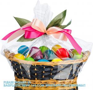Buy cheap Cellophane Wrap For Gift Baskets, Opp Plastic Gift Bags With Red Bows Ribbon Wrap for Baskets & Gifts product