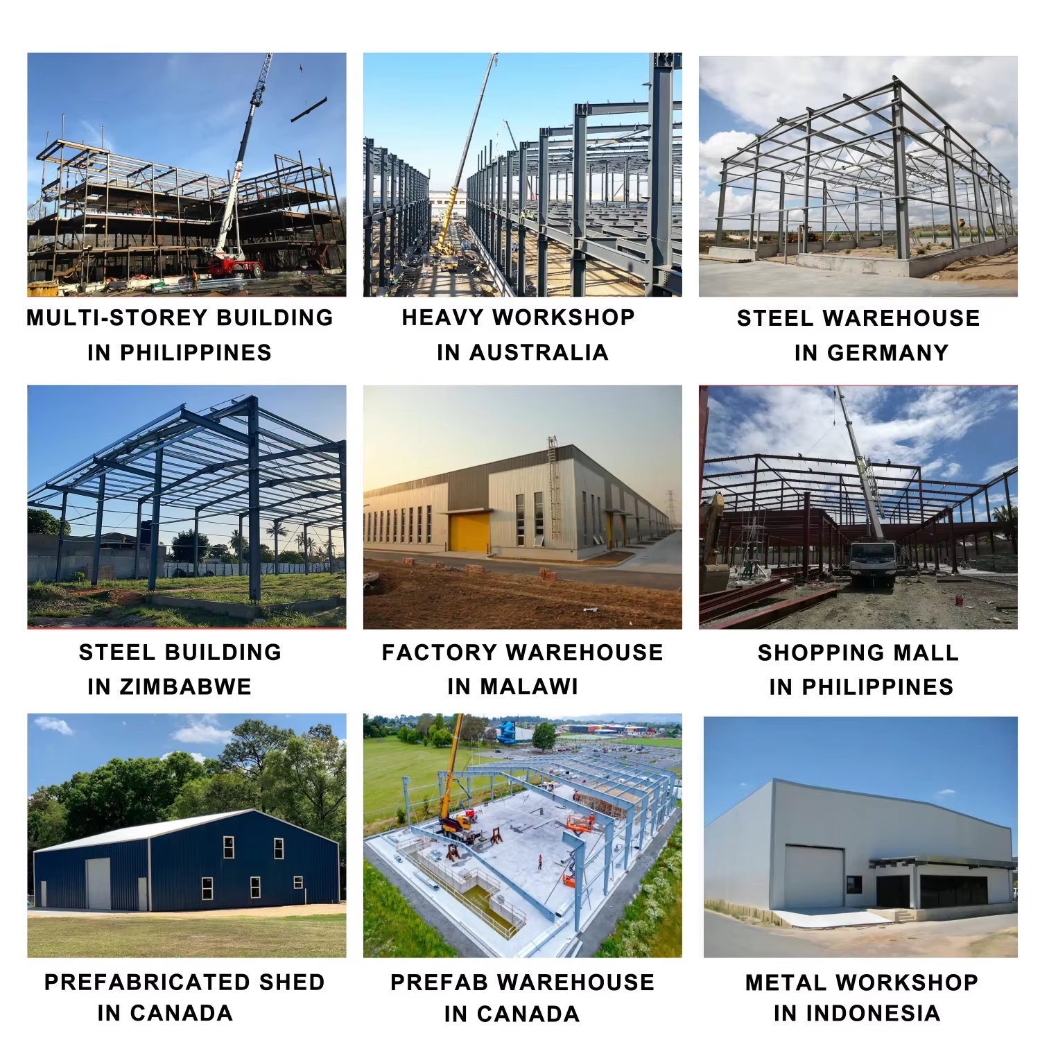 1000 Square Meter Prefabricated Ready Made Steel Structure Warehouse Building for Food Factory