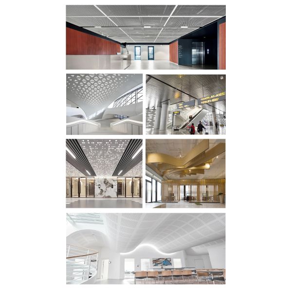 Rectangle Artistic Ceiling Tiles Designed Using Oxygenetching Embossing Craftwork Perfect for Elegant Hotel Lobby Ceilings