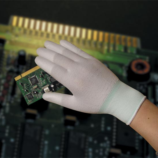 ESD Conductive Gloves Anti Slip Anti Static Work Glove with PU Coated Tip and Palm