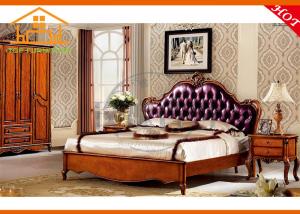 China Indian antique wooden leather luxury royal oak bedroom furniture designs royal bedroom furniture sets on sale