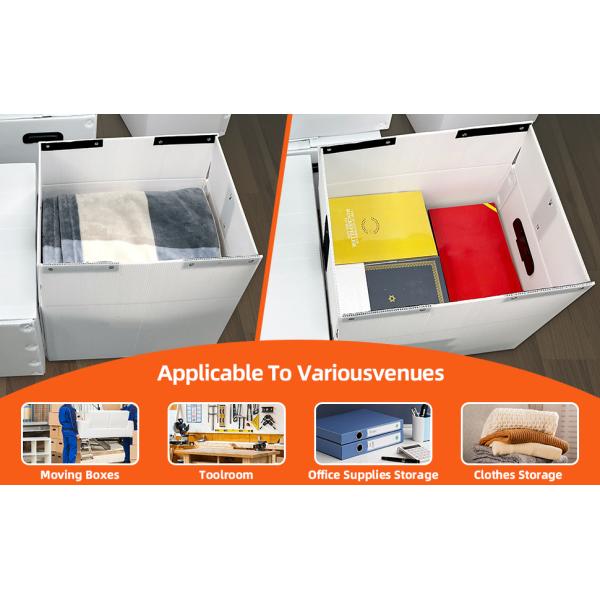 Plastic Storage Bins With Lids Containers Collapsible Moving Boxes With Handles Stackable Storage Bins,Double-Layer Hollow Shock-Absorbing Material
