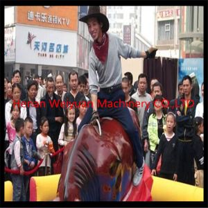 Giant Mechanical Rodeo Bull With Inflatable Mattress Interactive Game In