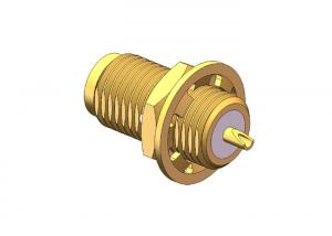 China 335V 18GHz Gold Plated Female SMA Bulkhead Connector on sale
