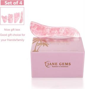 China Rose Quartz Natural Jade Scraping Board Jade Stone Facial Gua Sha Board Massage Tools on sale