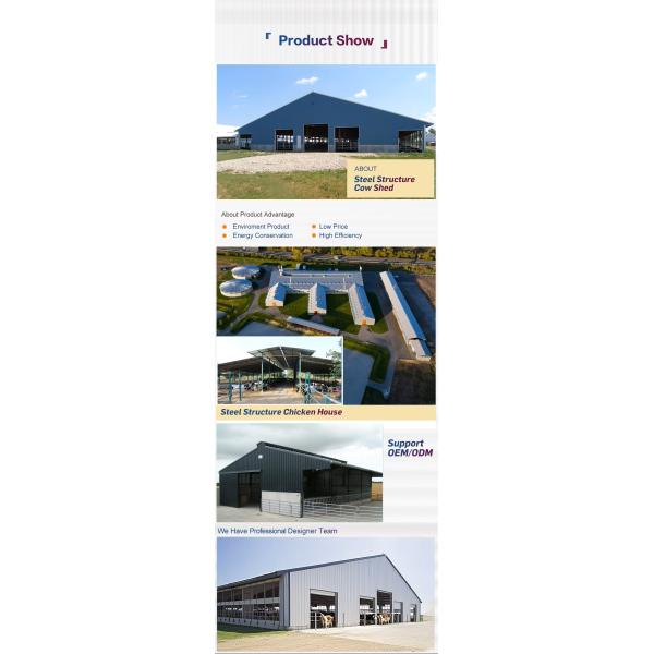 Earthquake Proof Q345 Steel Structure Building Prefab Steel Farm Building For Livestock