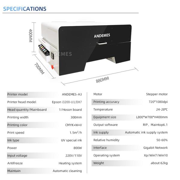 Epson DX70 color white light oil with high-precision UV flatbed printer