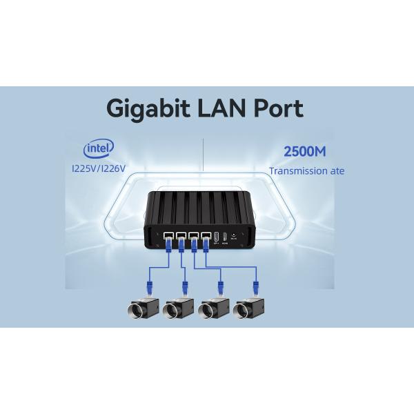 Intel N100 4 LAN Dual COM Industrial Mini Fanless PC With WIFI DDR4 16G RAM Windows Linux