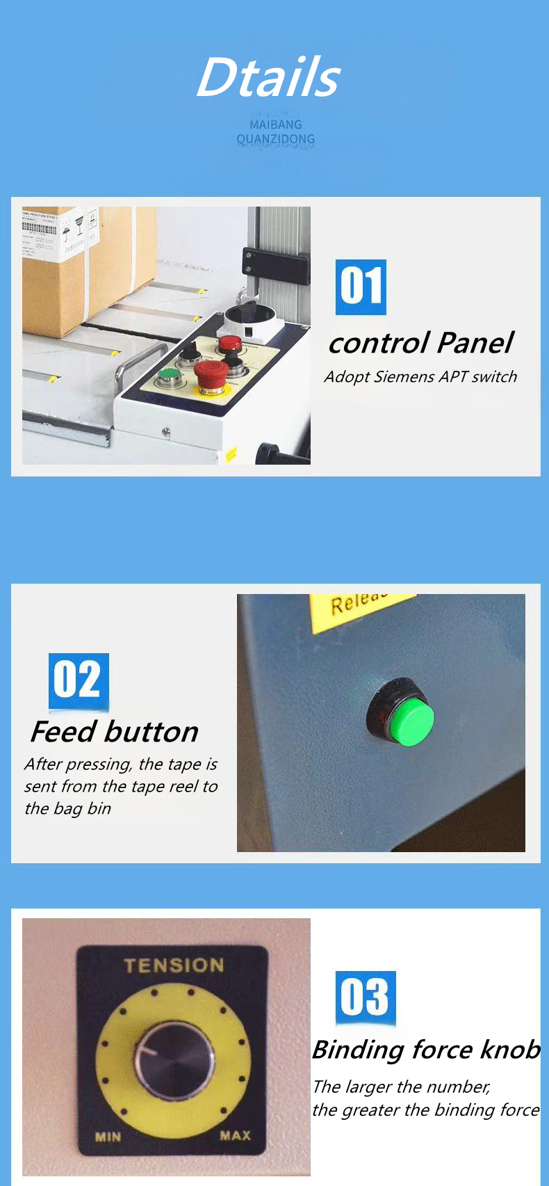 Hipac Factory Price Full Automatic Electric Carton Box Wrapping Machine Motor 5mm PP PE Plastic Belt for Food Beverage MH-301