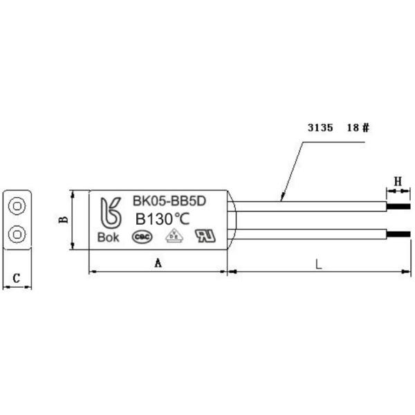 Small Size 130 Deg C BK05-BB1D Bimetal Thermal Protector With UL TUV