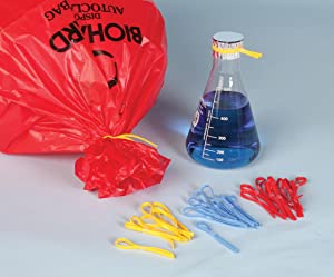 Biohazard Disposal Bags With Warning Label/Sterilization Indicator Lab Can Liners Labeling Biohazardous Trash Safely