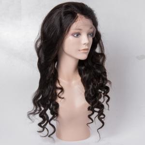 China Virgin Human Hair Lace Front Wigs No Shedding For Black Woman , Medium Brown Color on sale