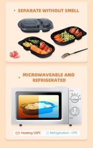 Buy cheap ODM/OEM Catering Office Plastic Microwave Bento Lunch Box Disposable 2 Compartment product