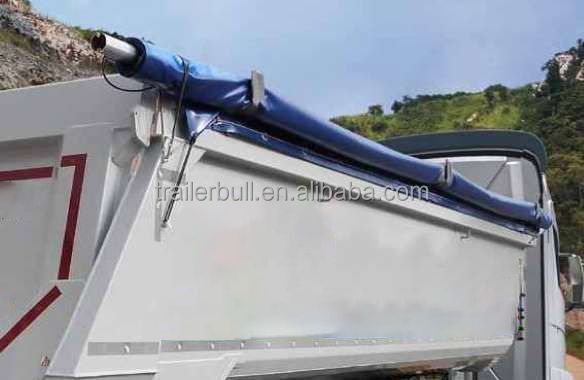 Heavy Duty 30 Cbm Solid Rounded Tipper Semi Trailer 3 Axles