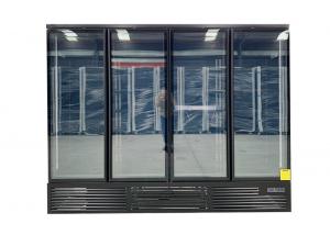 China Plug In Heavy Duty Four Door Commercial Glass Door Display Freezer In Elegance Black on sale