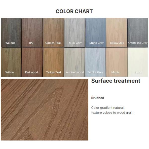 Natural Co Extrusion Composite Decking Boards Luminous WPC Flooring 16ft