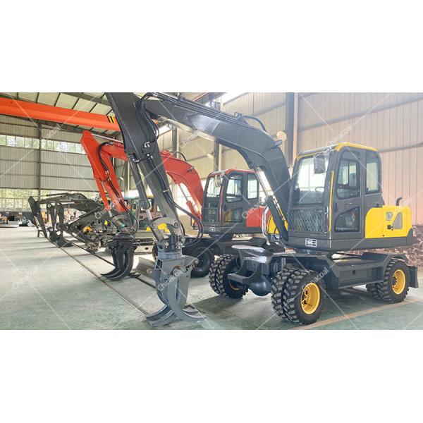 Municipal Construction Engineering 8Ton Large Excavator Big Wheel Digger With Cab