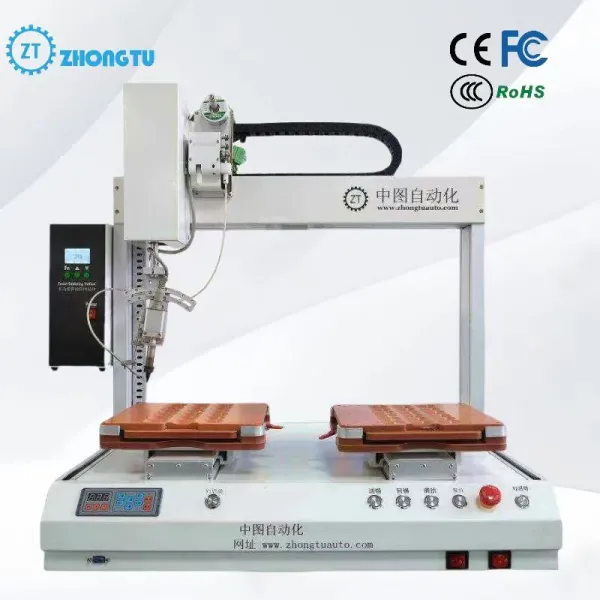 Factory High Efficiency Low Price Double Head Automatic Soldering Machine 4-Axis Tin Soldering Robot