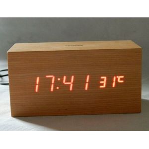 Buy cheap LED wood clock with voice control, touch function and snooze product