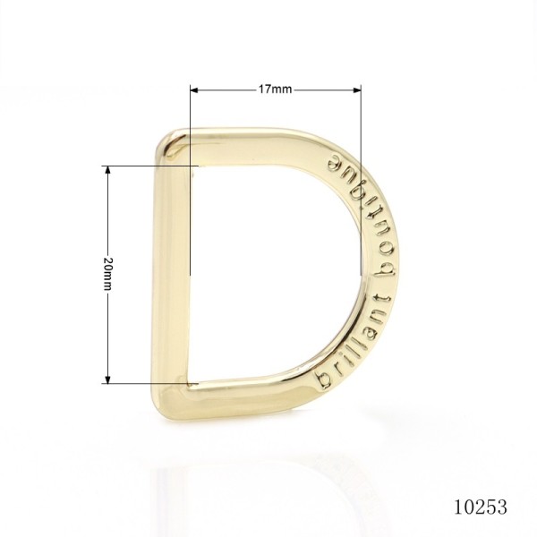 Custom D Ring Buckles 20mm D Ring Strap Adjuster Light Gold For Pet Hardware Bag Accessories