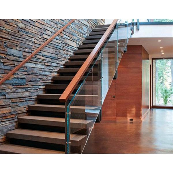 Straight Shape Floating Floating Steps Staircase With Solid Oak Wood Steps
