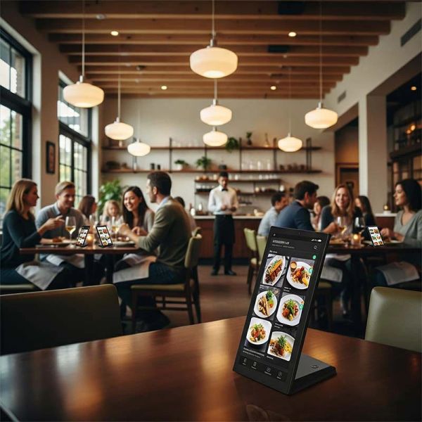 Interactive Restaurant Menu Screen with Multi-Language Support and CMS Updates