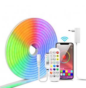 Buy cheap Bluetooth APP Control RGB LED Neon Strip Light 10ft With 16 Million DIY Colors Dimmer product